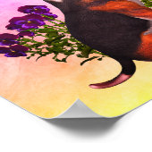 Poster Créez votre propre Beagle Chiot Papillons Fleurs (Coin)