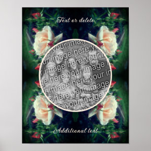 Poster Créez votre propre cadre de photo de rose pêche et