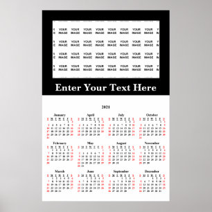 Poster Créez votre propre calendrier personnalisé 2021 Po