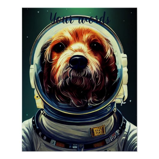 Poster Créez votre propre chien dans l'astronaute spatial (Devant)