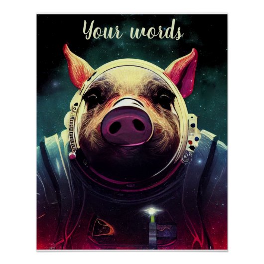 Poster Créez votre propre cochon dans l'astronaute spatia (Devant)