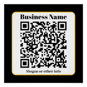 Poster Créez votre propre code QR Bordure noire blanche