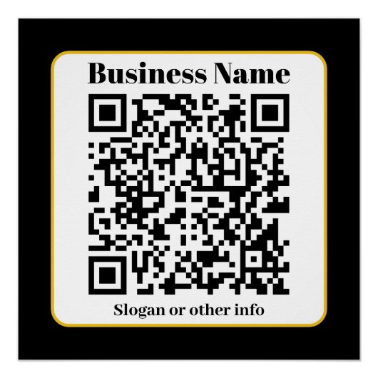 Poster Créez votre propre code QR | Bordure noire blanche (Devant)