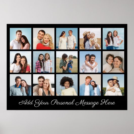Poster Créez Votre Propre Collage De 15 Photo Ajouter Un  (Devant)