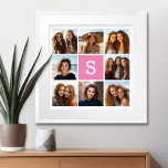 Poster Créez votre propre collection Instagram Monogramme<br><div class="desc">Ajoutez 8 photos et du texte personnalisé pour créer un souvenir unique pour votre mur. L'art comprend 8 images entourant une zone de texte où vous pouvez ajouter un monogramme ou un autre texte.</div>