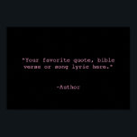 Poster Créez votre propre devis<br><div class="desc">Créez votre propre devis d'illustration murale personnalisée. Caractéristiques typographie minimaliste de machine à écrire.</div>