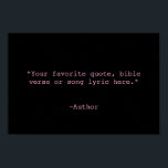 Poster Créez votre propre devis<br><div class="desc">Créez votre propre devis d'illustration murale personnalisée. Caractéristiques typographie minimaliste de machine à écrire.</div>