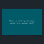 Poster Créez votre propre devis<br><div class="desc">Créez votre propre devis personnalisé poster art mur. Caractéristiques typographie minimaliste sur couleur turquoise foncé arrière - plan.</div>