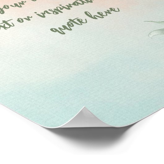 Poster Créez votre propre devis de motivation aquarelle (Coin)