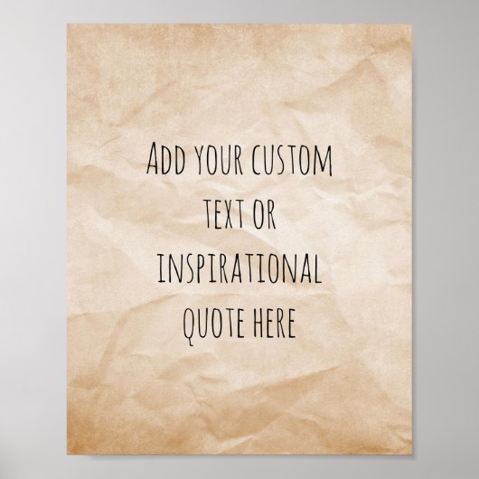 Poster Créez votre propre devis de motivation papier Vint (Devant)