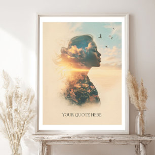 Poster Créez votre propre devis - Femme rêvée & Nature