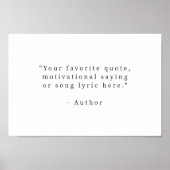 Poster Créez votre propre devis noir et blanc (Devant)