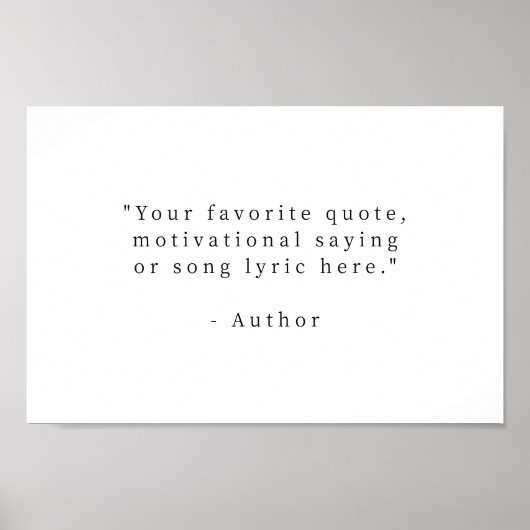 Poster Créez votre propre devis noir et blanc (Devant)