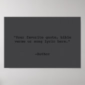 Poster Créez votre propre devis noir mat (Devant)