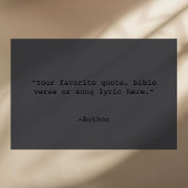 Poster Créez votre propre devis noir mat