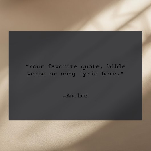 Poster Créez votre propre devis noir mat