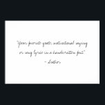 Poster Créez votre propre devis personnalisé de script ma<br><div class="desc">Créez votre propre illustration murale de devis personnalisée. Comprend votre texte personnalisé en typographie minimaliste manuscrite.</div>