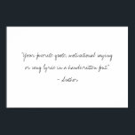 Poster Créez votre propre devis personnalisé de script ma<br><div class="desc">Créez votre propre illustration murale de devis personnalisée. Comprend votre texte personnalisé en typographie minimaliste manuscrite.</div>