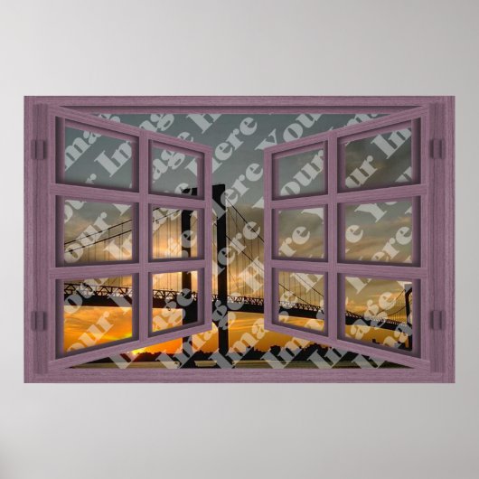 Poster Créez Votre Propre Fenêtre Ouverte En Bois Rose 6  (Devant)