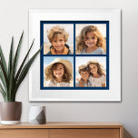 Poster Créez votre propre Instagram Collage Navy 4 Photos<br><div class="desc">Utilisez quatre photos carrés pour créer un cadeau unique et personnel — faire un souvenir tendance. Si vous avez besoin d'ajuster les images,  cliquez sur l'outil personnaliser pour apporter des modifications.</div>