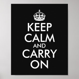 Poster Créez Votre Propre Keep Calm and Carry On Noir