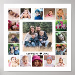 Poster Créez votre propre nom de famille 17 Photo Collage<br><div class="desc">Créez votre propre affiche photo collage avec 17 de vos photos préférées sur un arrière - plan blanc.Personnalisez-vous avec le nom de famille et la date établie.</div>
