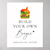 Poster Créez votre propre panneau Mariage Burger Bar (Devant)