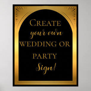 Poster Créez votre propre panneau mariage de style art dé