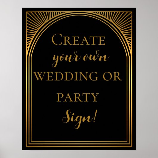 Poster Créez votre propre panneau mariage de style art dé (Devant)