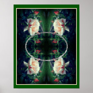 Poster Créez Votre Propre Rose De Pêche Et Le Cadre Buts