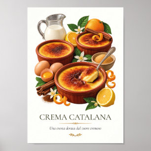 Poster Crema Catalana – Vintage Italian Dessert
