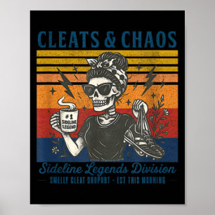 Poster Crémaillères & chaos squelette maman de foot drôle