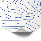 Poster Crème Abstraite Minimale Blanc Et Bleu (Coin)