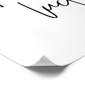 Poster Crème Bleue Floral Mariage Vrai Amour Bienvenue (Coin)