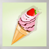 Poster Crème De Glace À La Fraise (Devant)