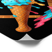 Poster Crème de glace de baseball goutte drôle de basebal (Coin)