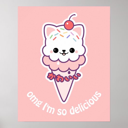Poster Crème de glace Kitty (Devant)