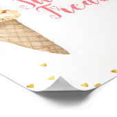 Poster Crème de glace rose et or rousse (Coin)