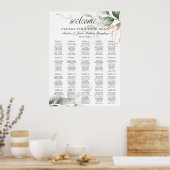 Poster Crème de mariage vert rustique Feuille d'or Seatin (Cuisine)