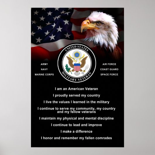 Poster Crème de VÉTÉRAN militaire des États-Unis (Devant)