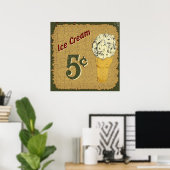 Poster Crème glacée 5 cents (Bureau à domicile)