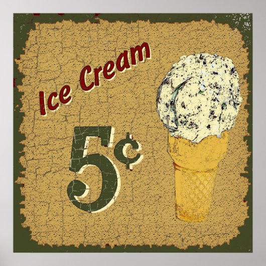 Poster Crème glacée 5 cents (Devant)