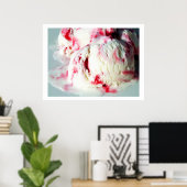 Poster Crème glacée à rime de framboise (Bureau à domicile)