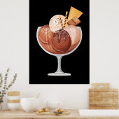 Poster Crème glacée au chocolat (Cuisine)