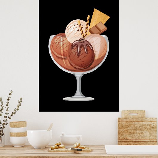 Poster Crème glacée au chocolat (Cuisine)
