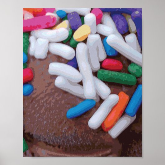 Poster Crème glacée au chocolat foncé avec arrosage arc-e (Devant)