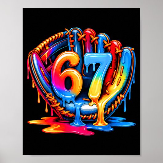 Poster Crème Glacée Baseball Drip 67 Mode de Vie Baseball (Devant)