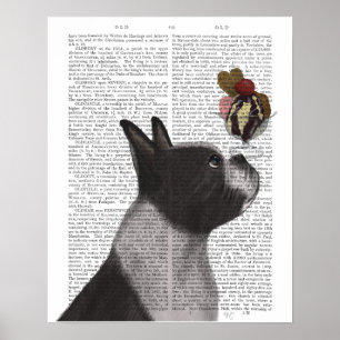 Poster Crème glacée Boston Terrier