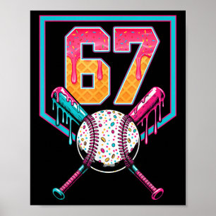Poster Crème glacée Bysebyll Drip Numéro 67 Joueur 67e an