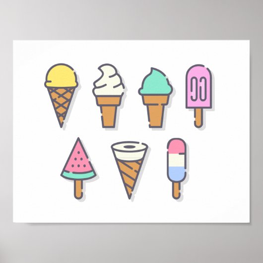 Poster crème glacée - choisissez votre propre coul (Devant)